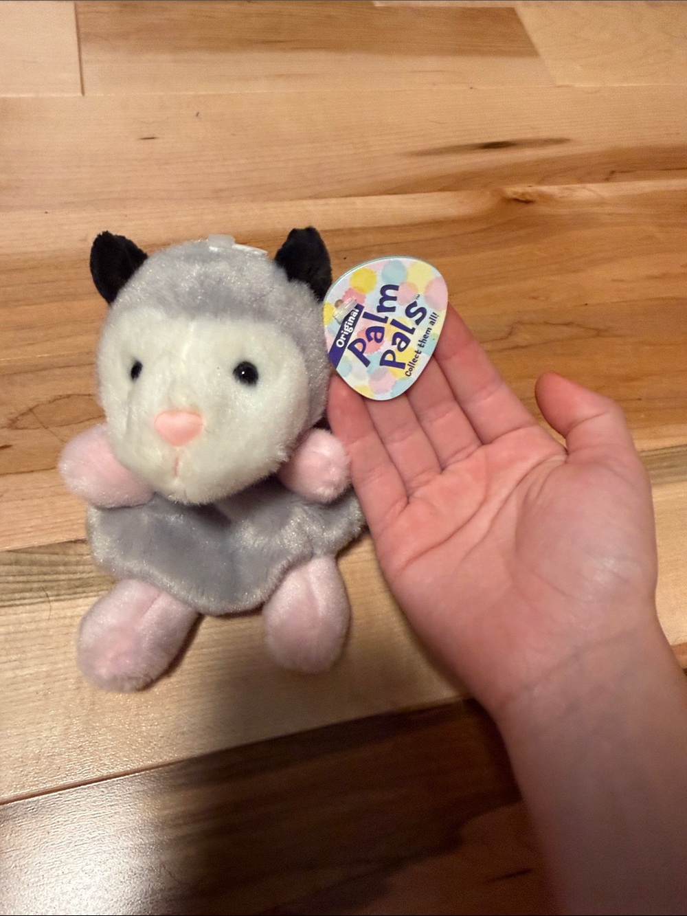 Gray & Pink Plush Small Pet Toy